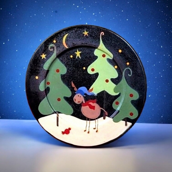 The Hearthside Collection Christmas Moose Decorative Plate Michelle L. Kildow - Picture 3 of 6